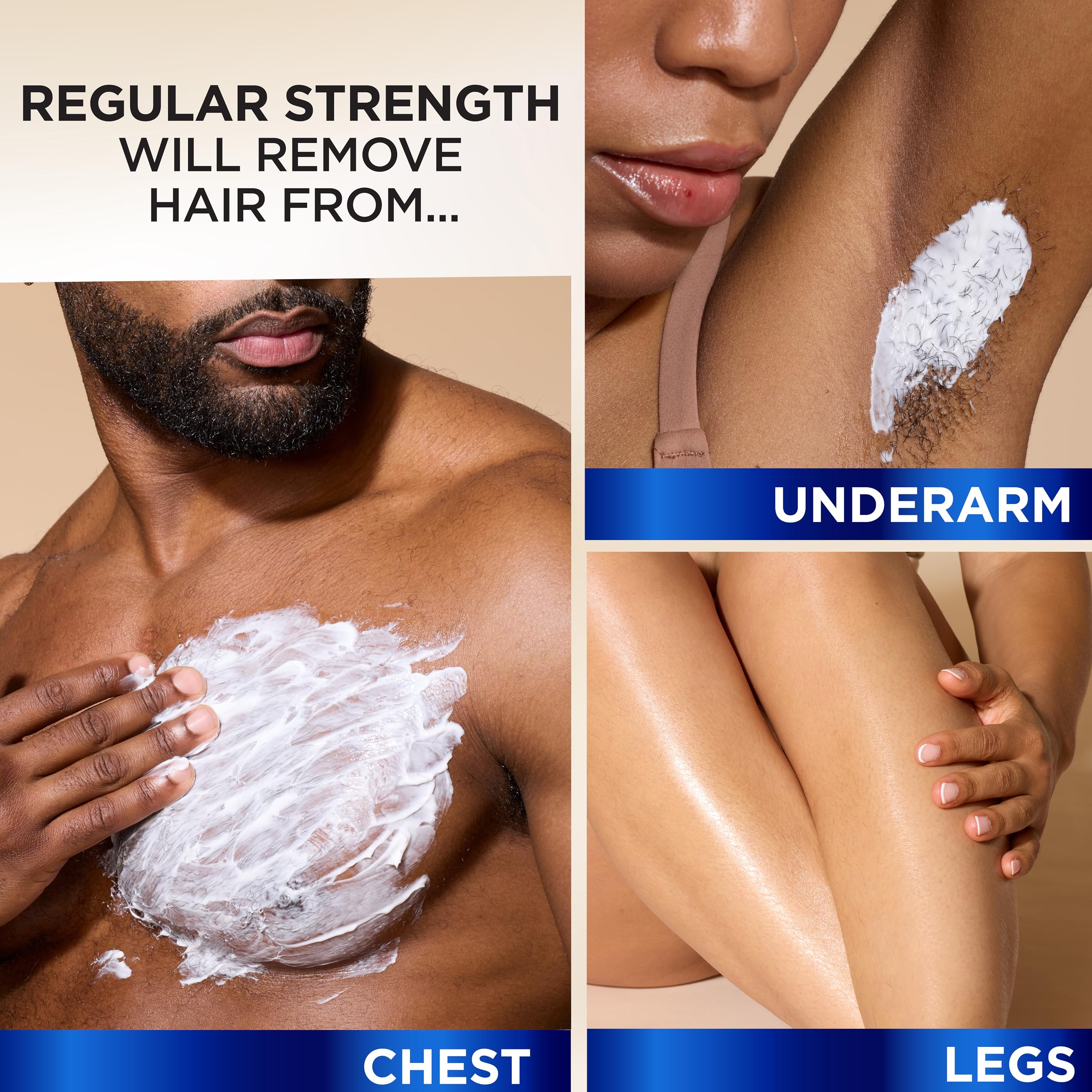 SoftSheen-Carson Razorless Cream demonstrating easy spread for consistent coverage across body areas.
