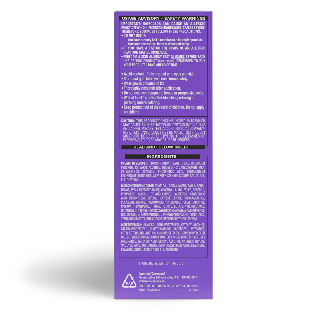 SoftSheen Dark and Lovely Fade Resist conditioning cream conveying moisture from shea, avocado, olive oils