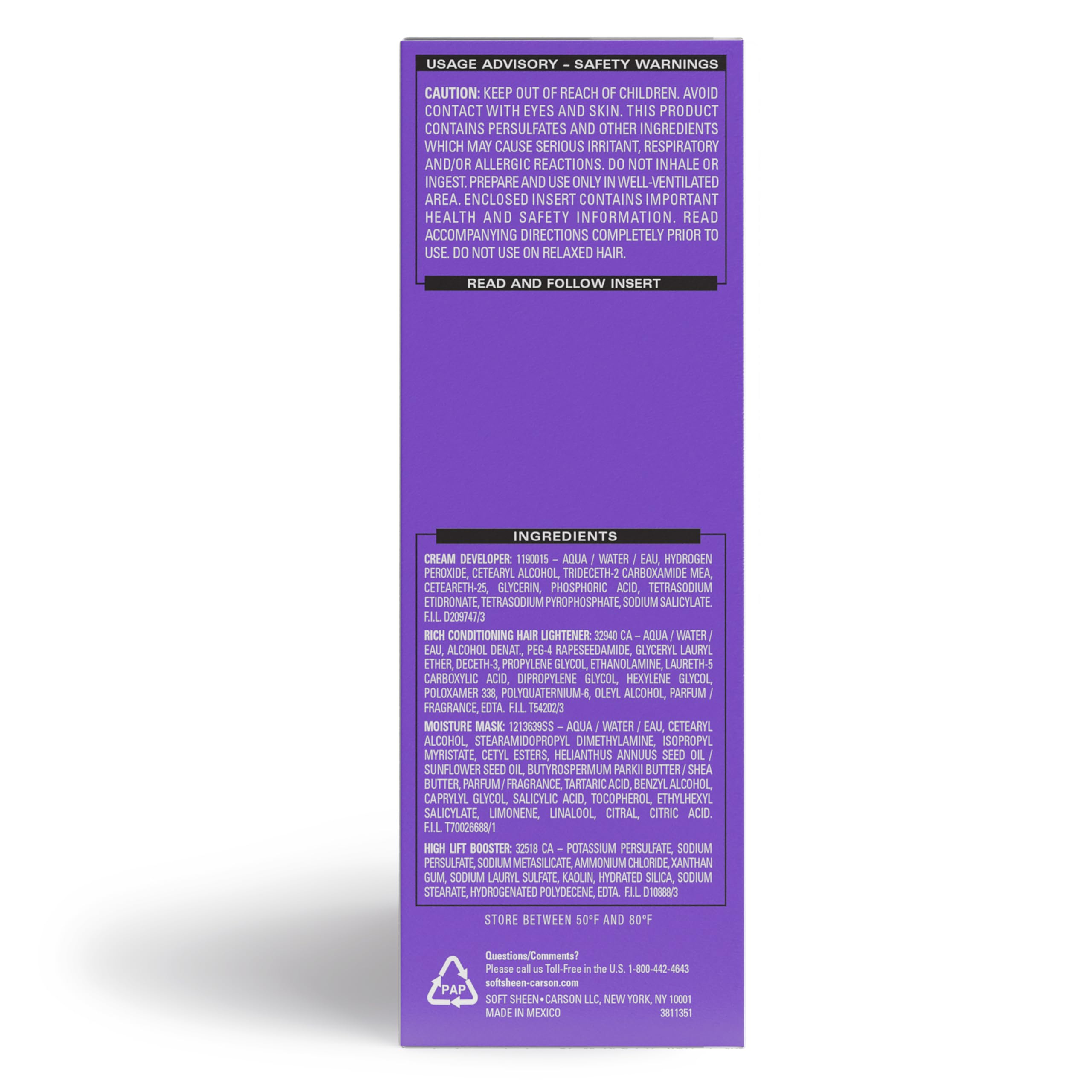 SoftSheen Dark and Lovely product demonstrates full gray coverage and rich tone.