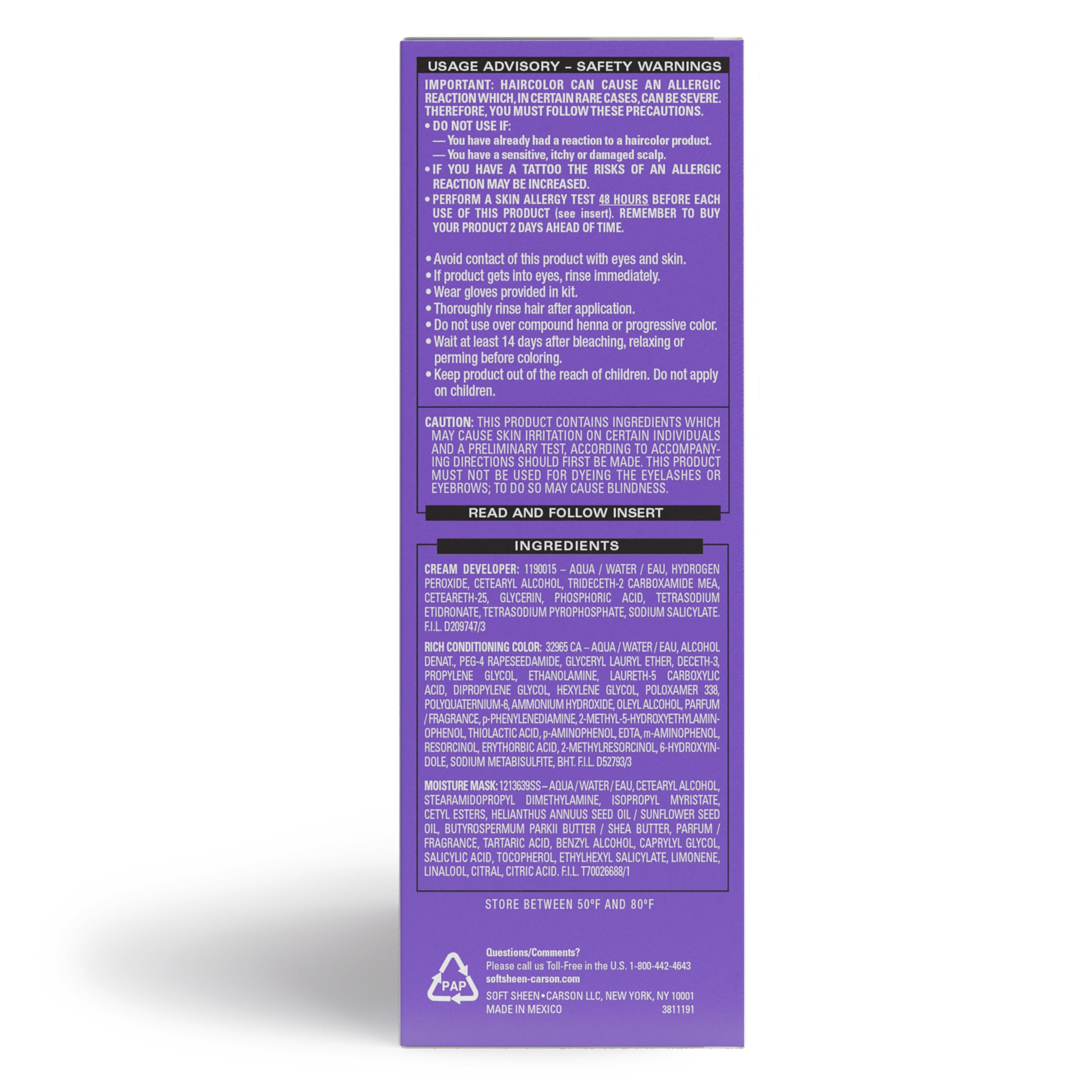 SoftSheen Dark and Lovely Moisture Seal technology nourishes hair during coloring