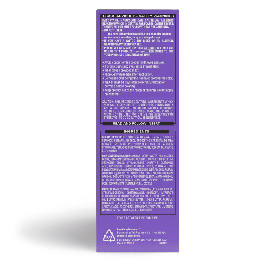 SoftSheen Dark and Lovely Moisture Seal technology nourishes hair during coloring