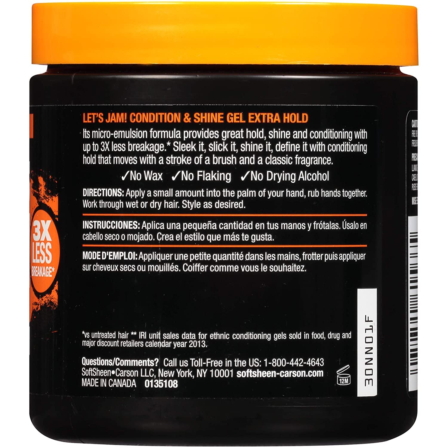 SoftSheen Lets Jam gel, manos aplicando, define rizos y aporta acondicionamiento