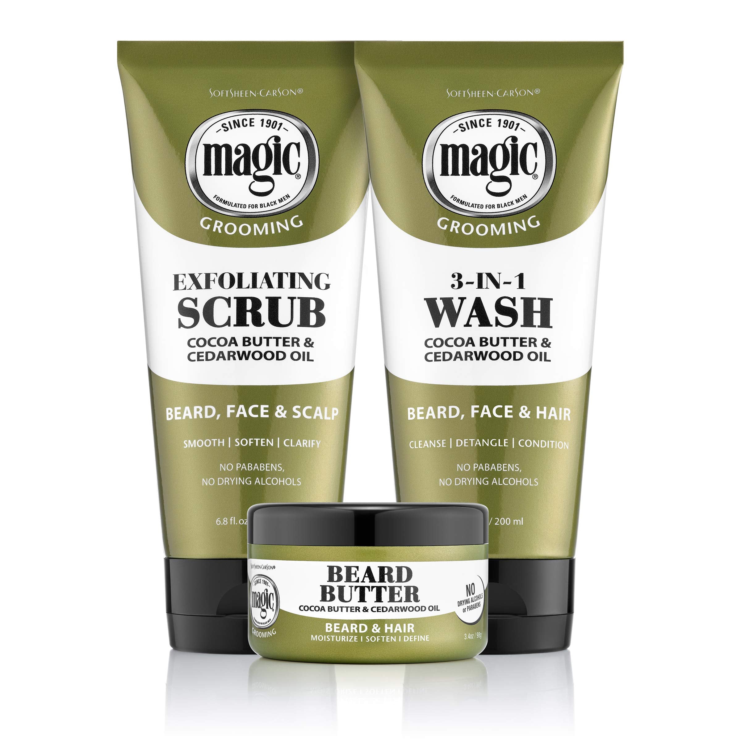 Moisturized hair post-cleanse with SoftSheen Magic Beard Wash.