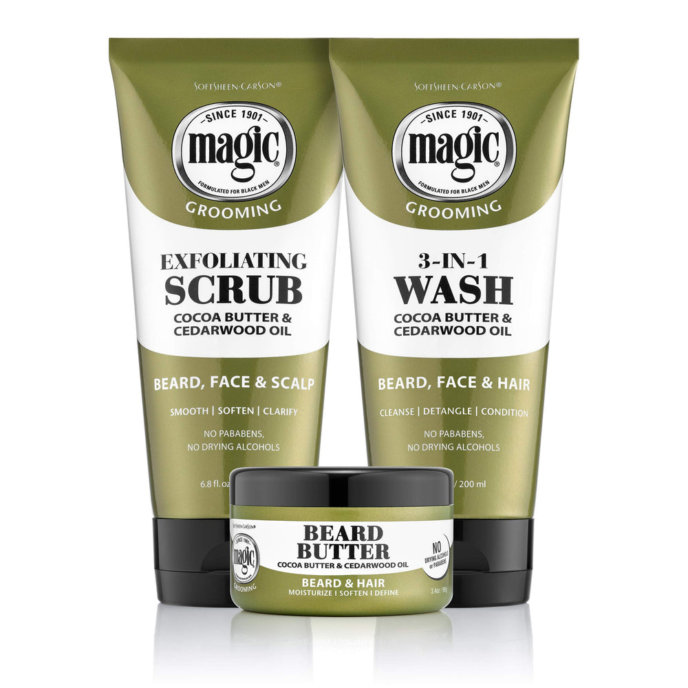 Moisturized hair post-cleanse with SoftSheen Magic Beard Wash.