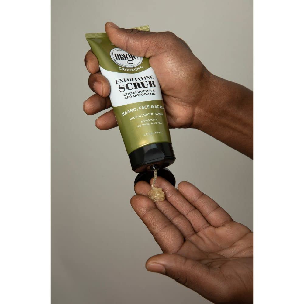 SoftSheen Magic face scrub lather highlights smooth skin and refreshed pores