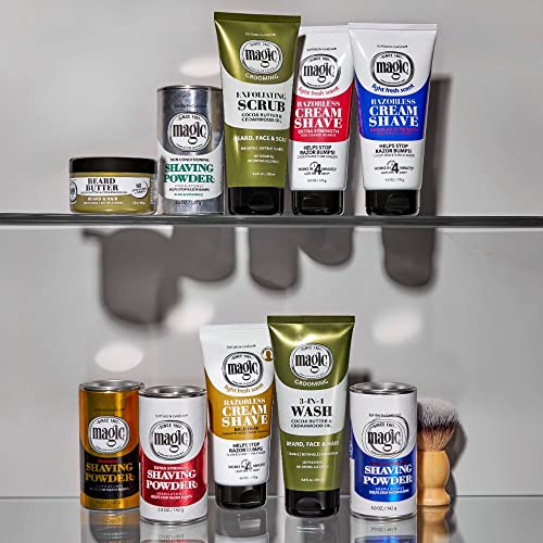 SoftSheen Magic cedarwood scented beard butter in product image.