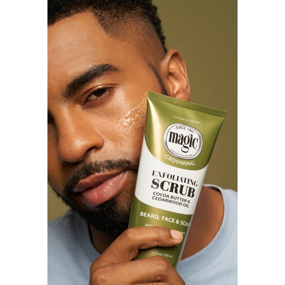 SoftSheen Magic scalp scrub care features comfortable cleansing of the scalp