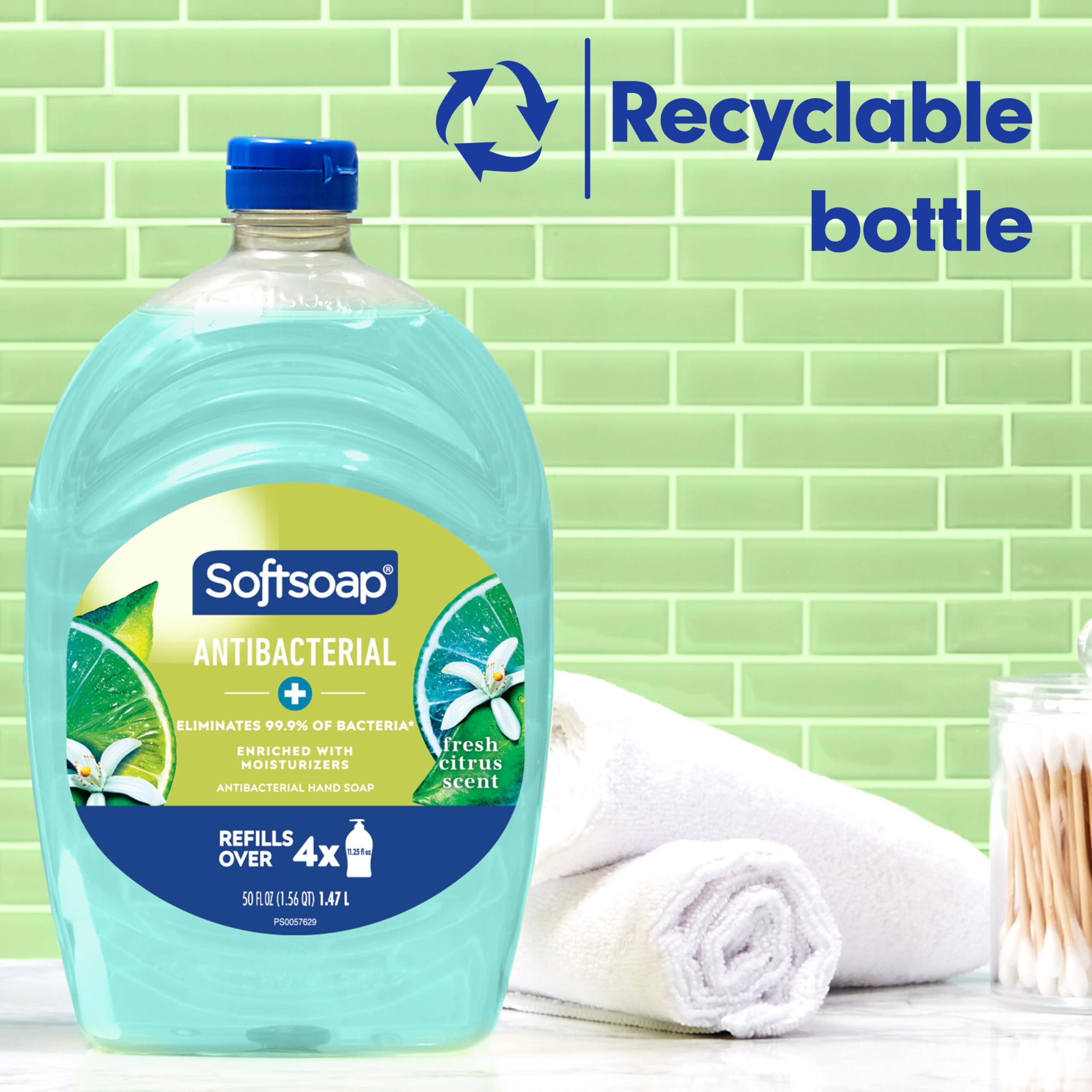 Softsoap Fresh Citrus bottle pours for quick hand cleansing