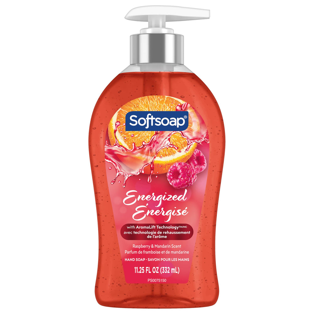 Softsoap Energized, jabón con perlas para una sensación suave durante el lavado.