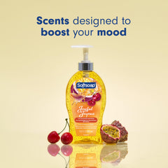 Softsoap Joyful AromaLift technology logo signaling mood-boosting fragrance