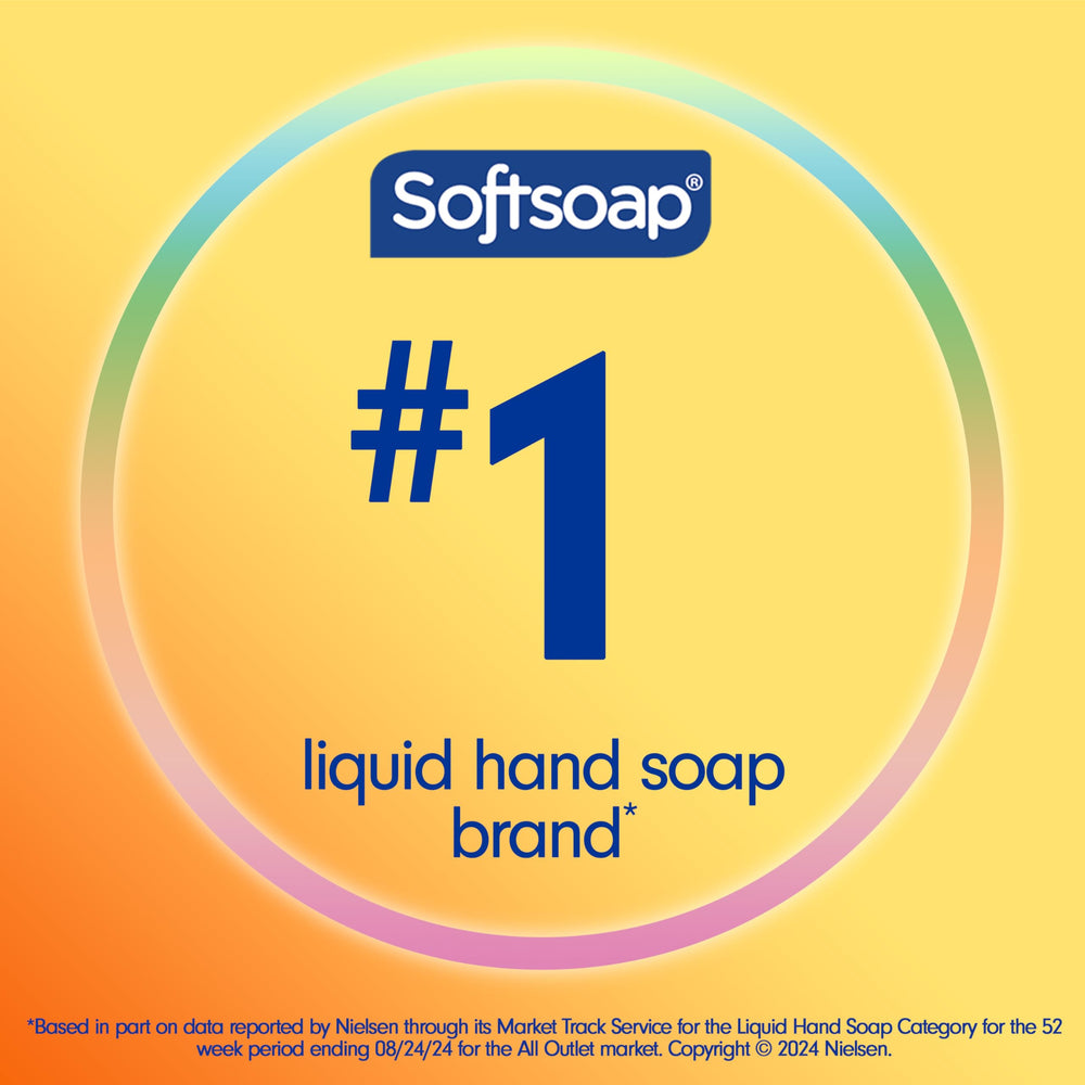 Softsoap Joyful label shows cherry and passion fruit scent for a fruity aroma