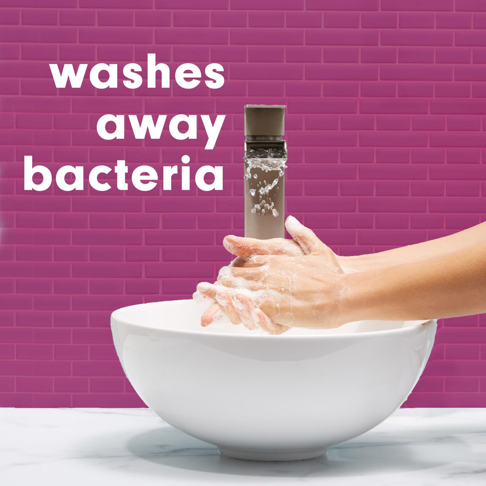 Softsoap Joyful fragrance swirls illustrate cherry and passion fruit scent