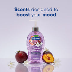 Softsoap Renovado Jabon Liquido olor Ciruela y Jazmín perfuma al lavarte las manos.