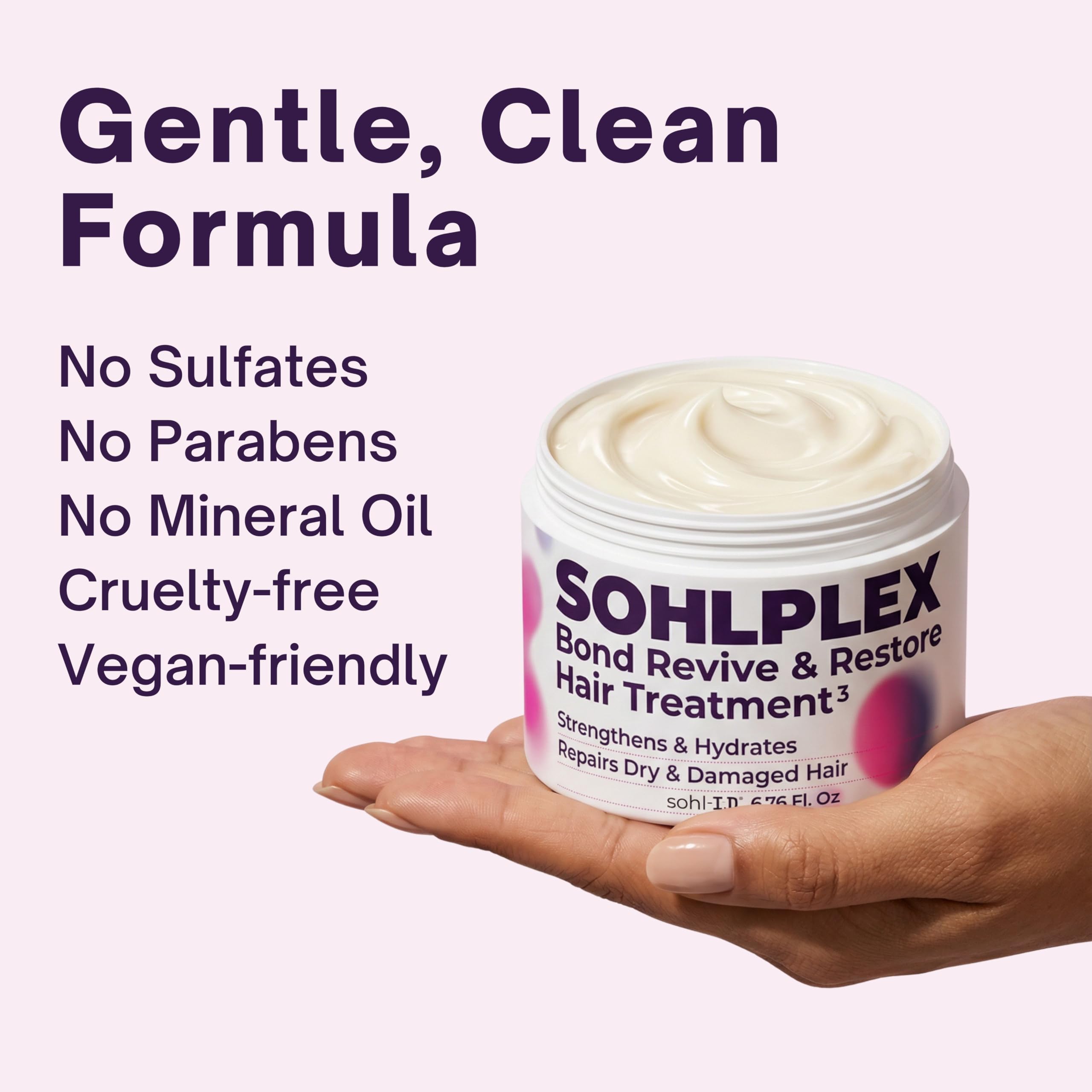 sohl-I.D. Hair Mask routine in use, easy at-home deep conditioning.