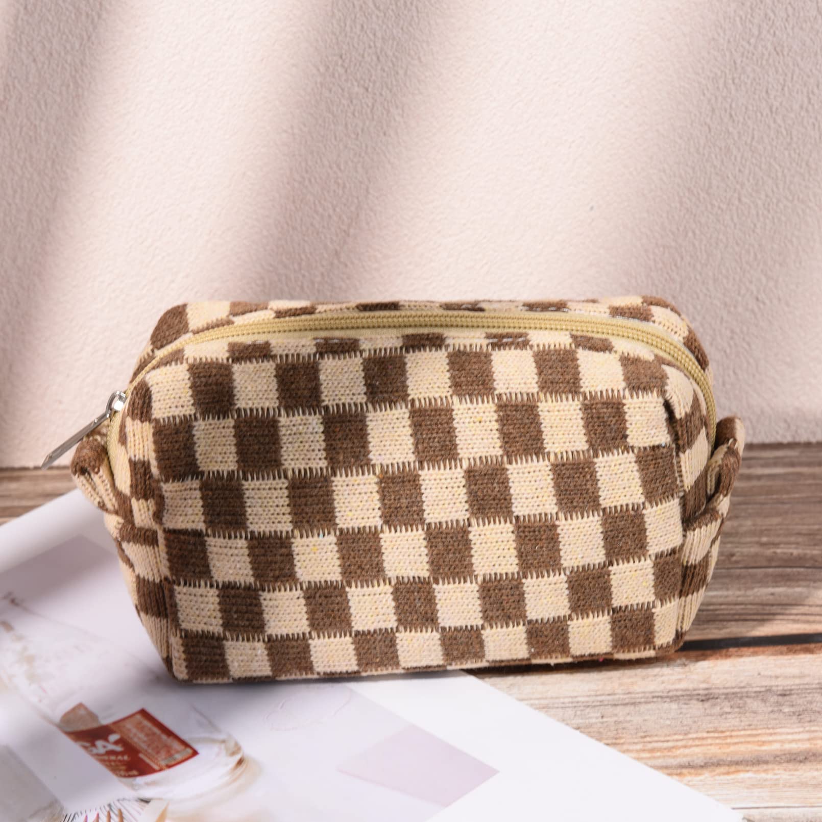 SOIDRAM two-pack brown checkered bags deliver organized storage for essentials.