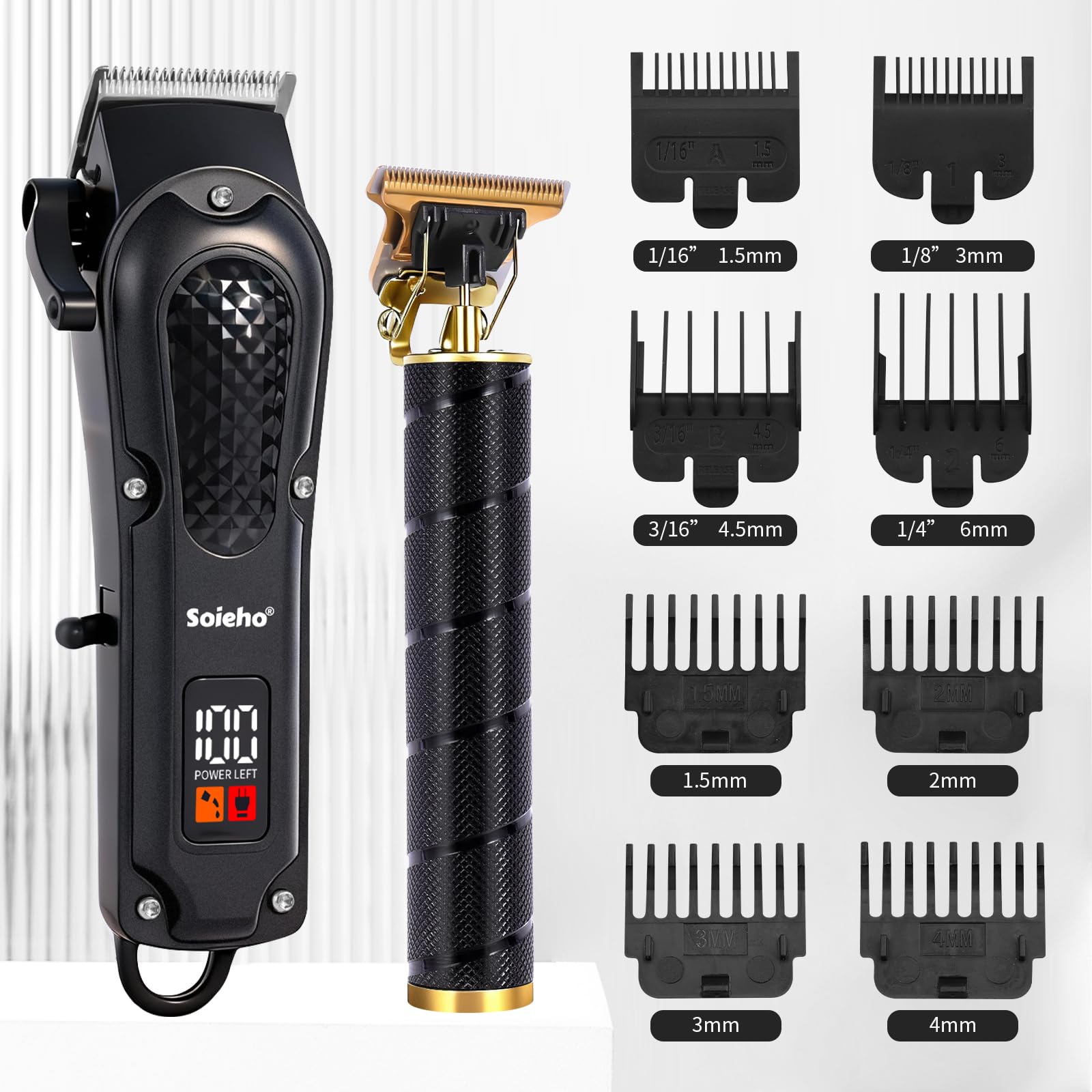 Soieho Professional Hair Clipper hand grip demonstrates non-slip design for steady trimming sessions.