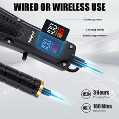 Soieho Professional Hair Clipper LED display highlights power and oil reminders during grooming.