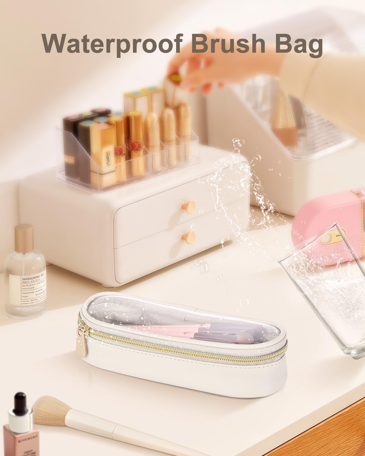 Soimeat TSA-friendly travel size brush bag ready for airport security.