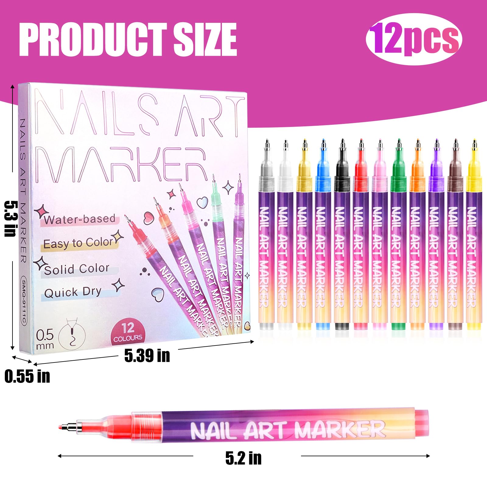 Sokfone tinta para uñas se mantiene uniforme, ideal para puntas francesas.