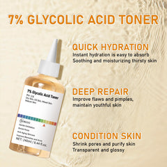 Sokgo 7% Glycolic Toner hydration drops convey moisturized, refreshed skin