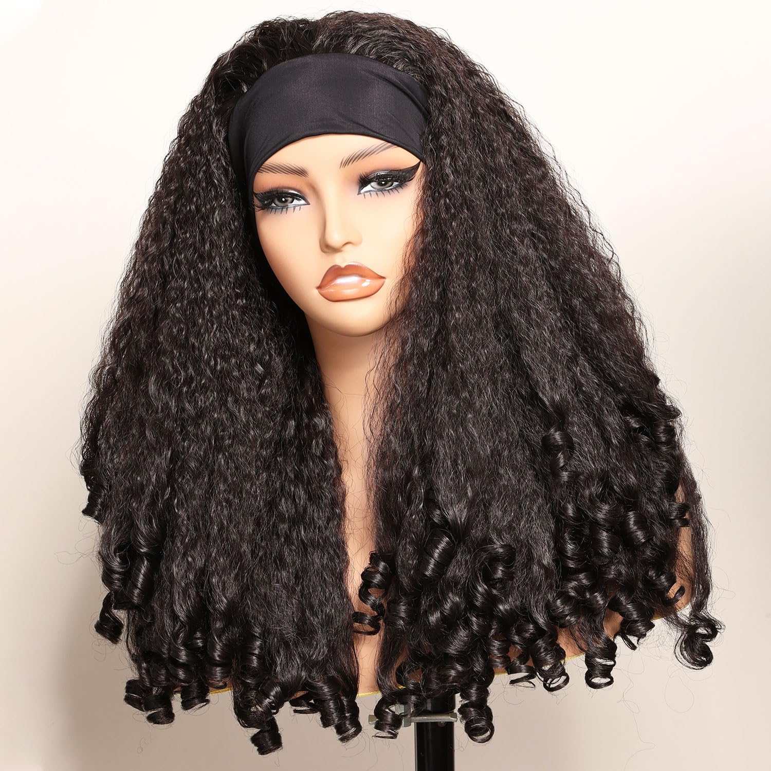 SOKU Afro Curly Headband Wig 20in with natural kinky texture and voluminous curls.