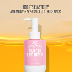 Sol de Janeiro Beija Flor Elasti-Body Oil texture close-up highlights silky absorption