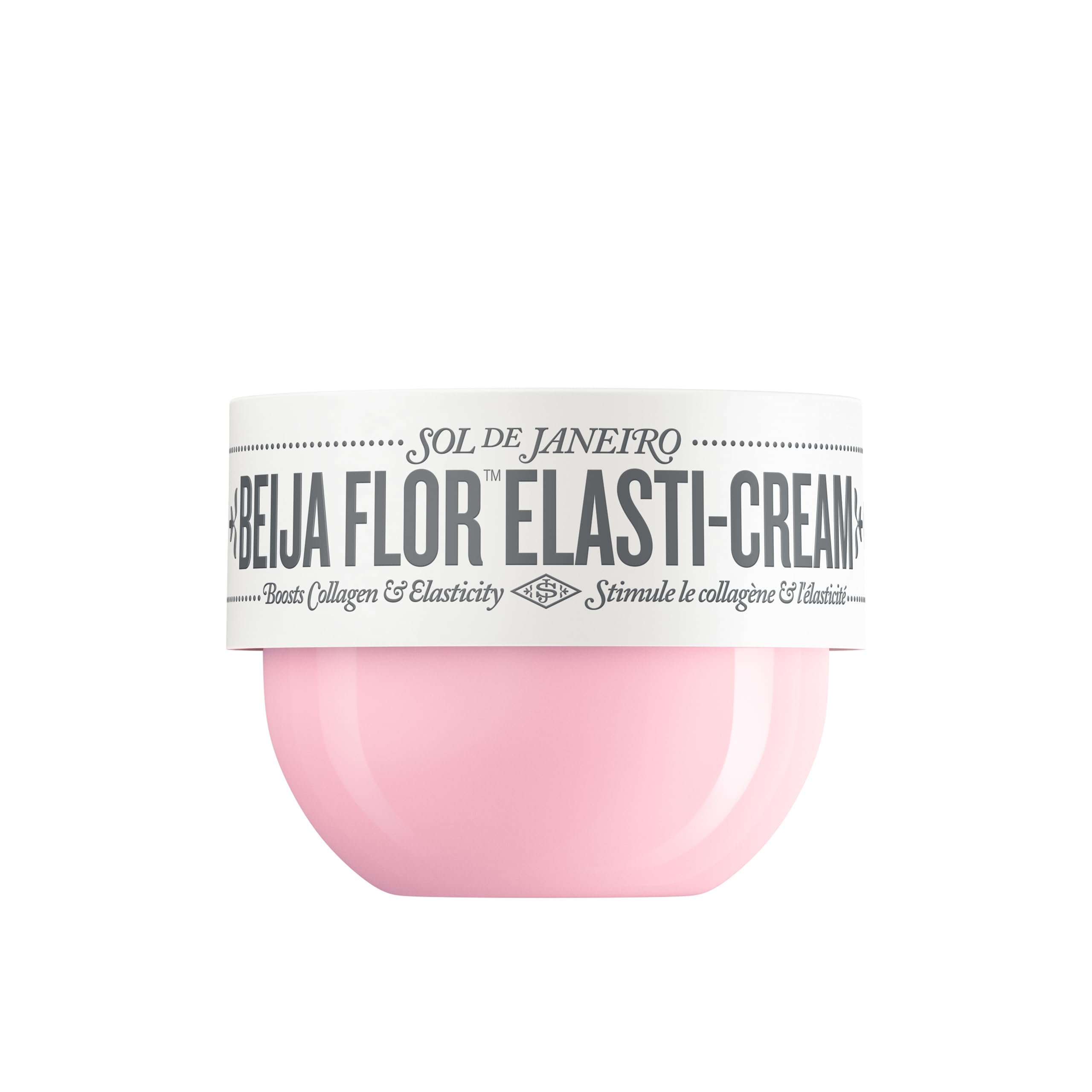 Sol de Janeiro Beija Flor Elasti-Cream jar with rich hydration for plump, nourished skin.