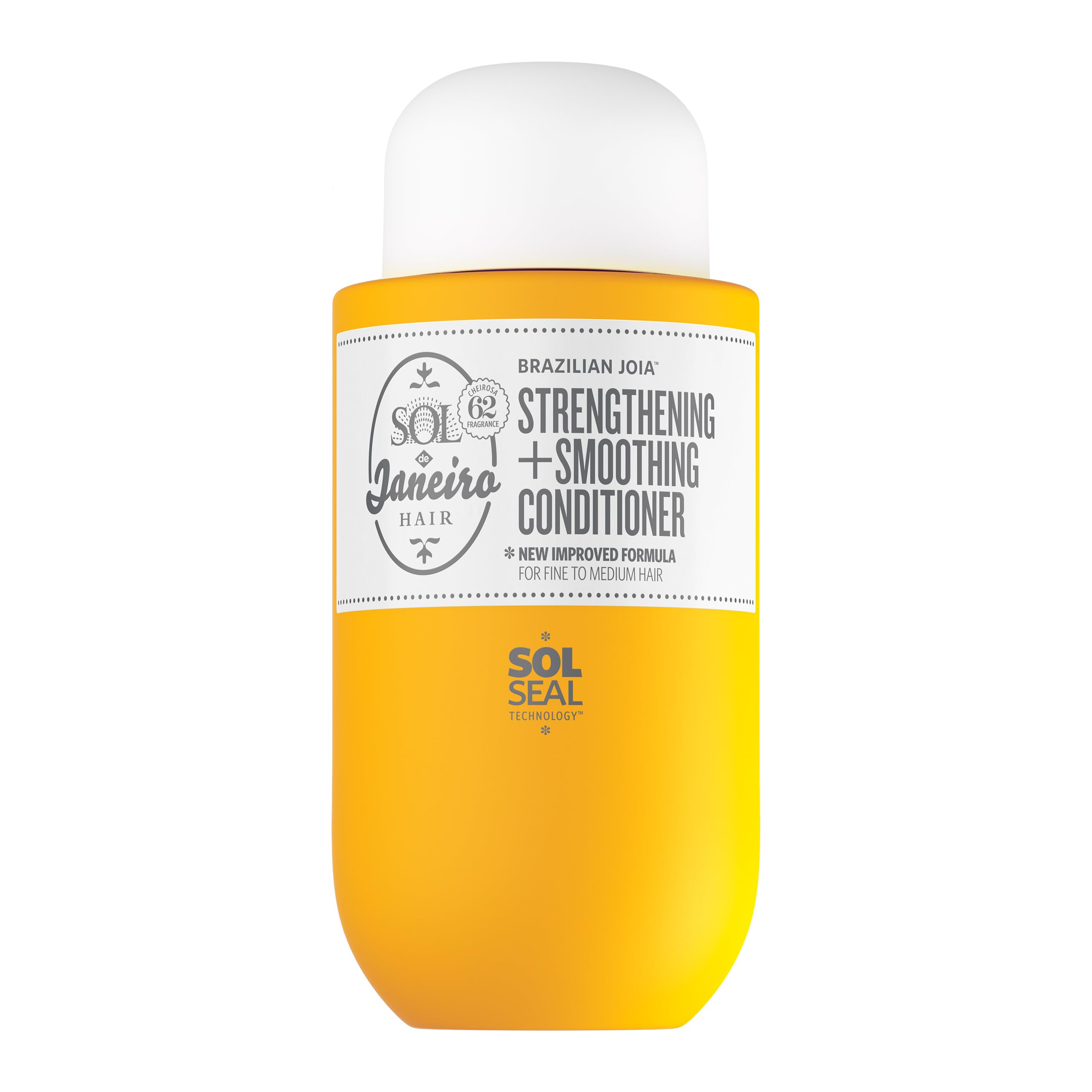Sol de Janeiro Brazilian Joia conditioner bottle shows color-safe formula for smoother, frizz-resistant hair