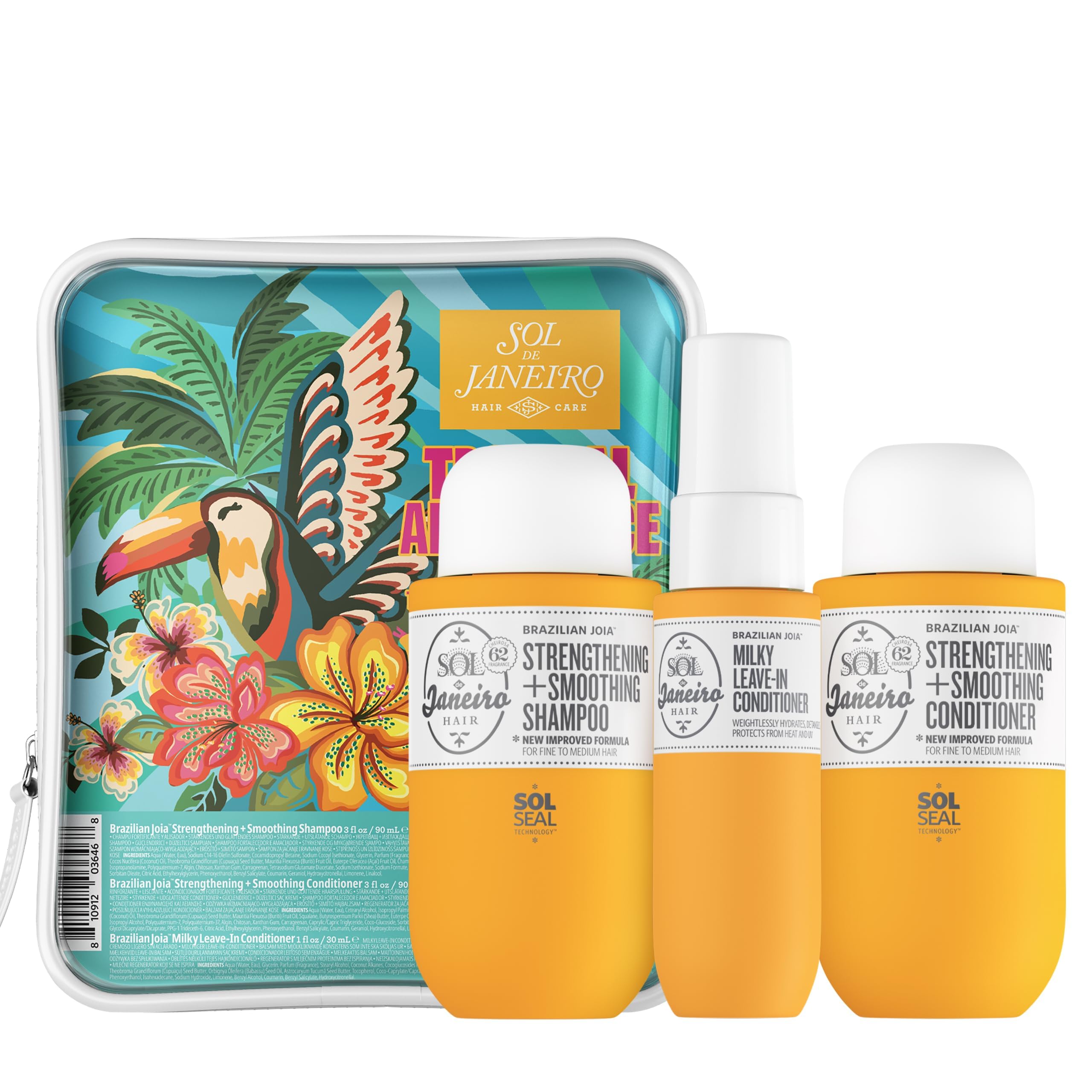 Sol de Janeiro Brazilian Joia conditioner bottle emphasizes weightless hydration and bond repair.