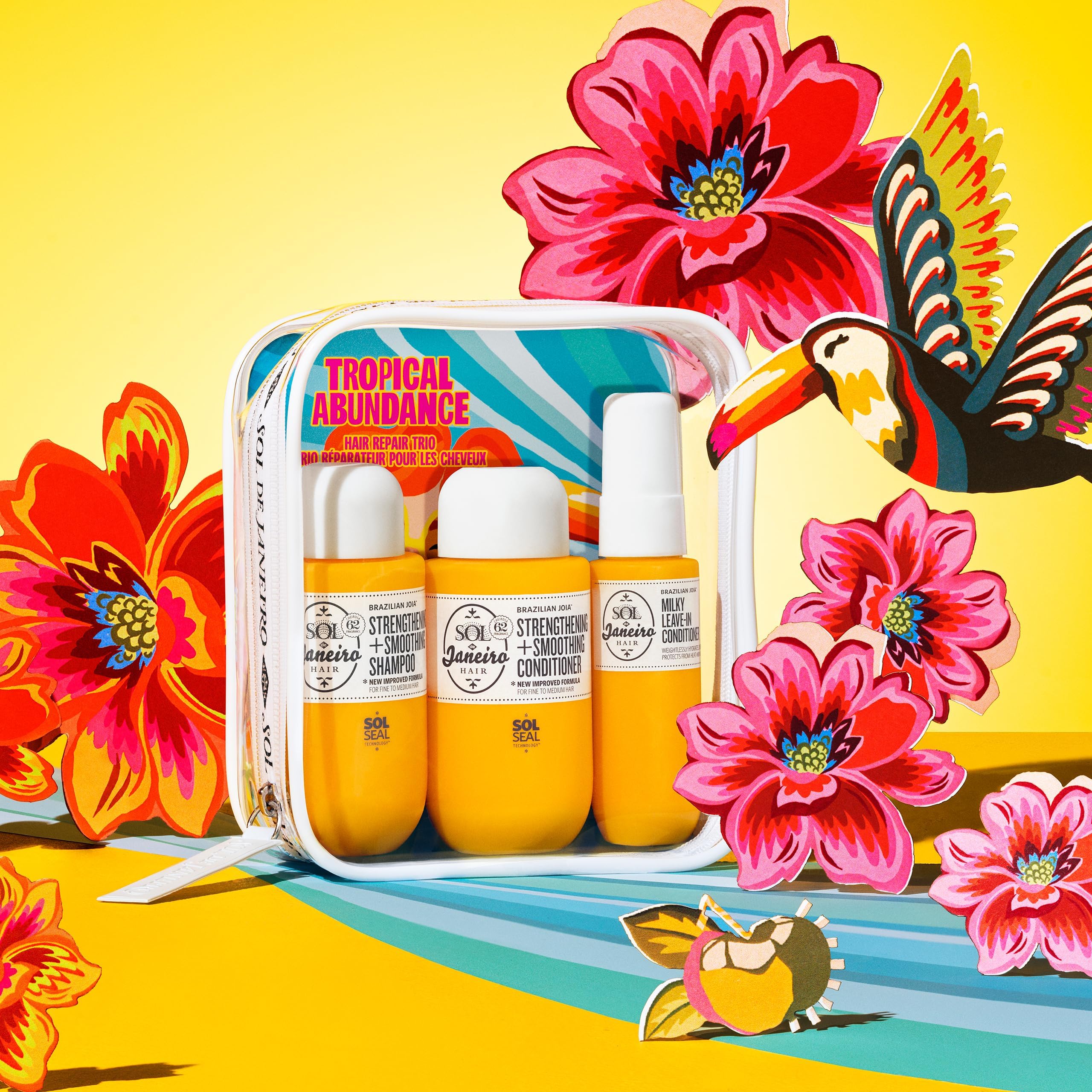 Sol de Janeiro Milky Leave-In conditioner spray aids detangling and heat protection.