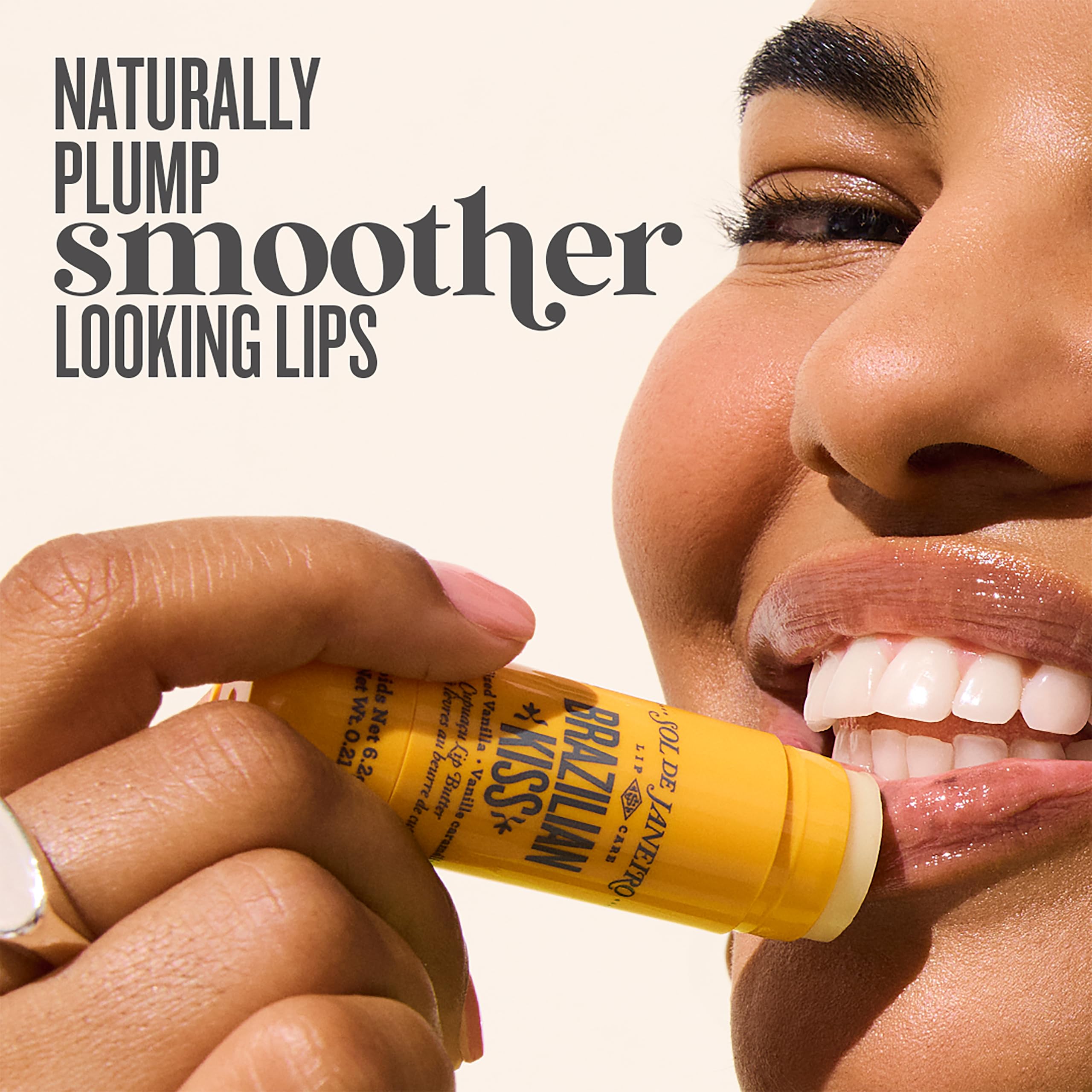 Sol de Janeiro Brazilian Kiss packaging shows sleek tube for easy daily use.