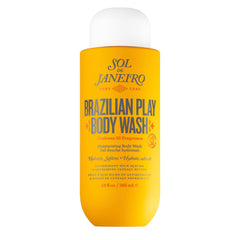 Sol de Janeiro Brazilian Play Body Wash bottle pour; creamy cleanse for soft, hydrated skin.