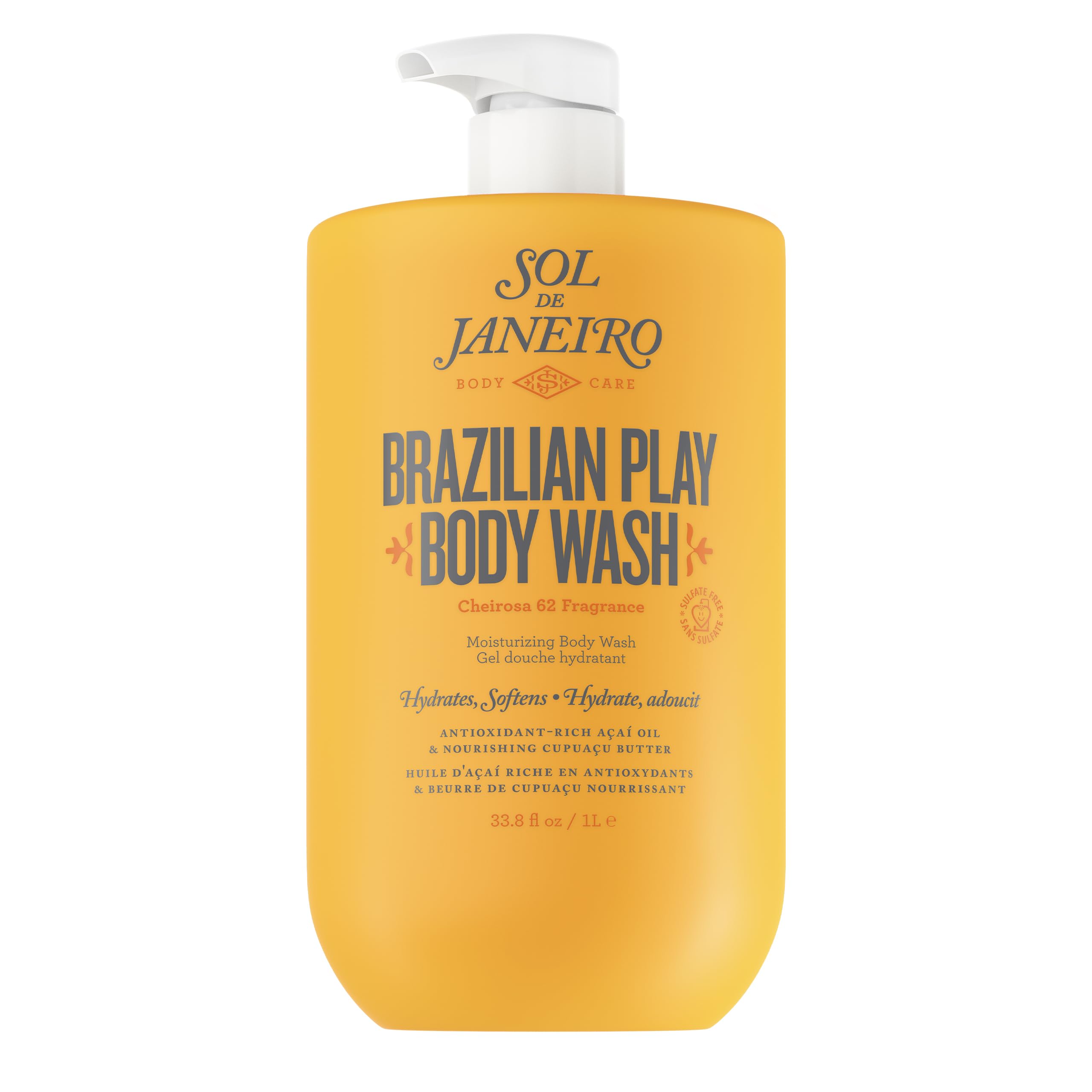 Sol de Janeiro Brazilian Play Body Wash bottle with pump for easy in-shower use