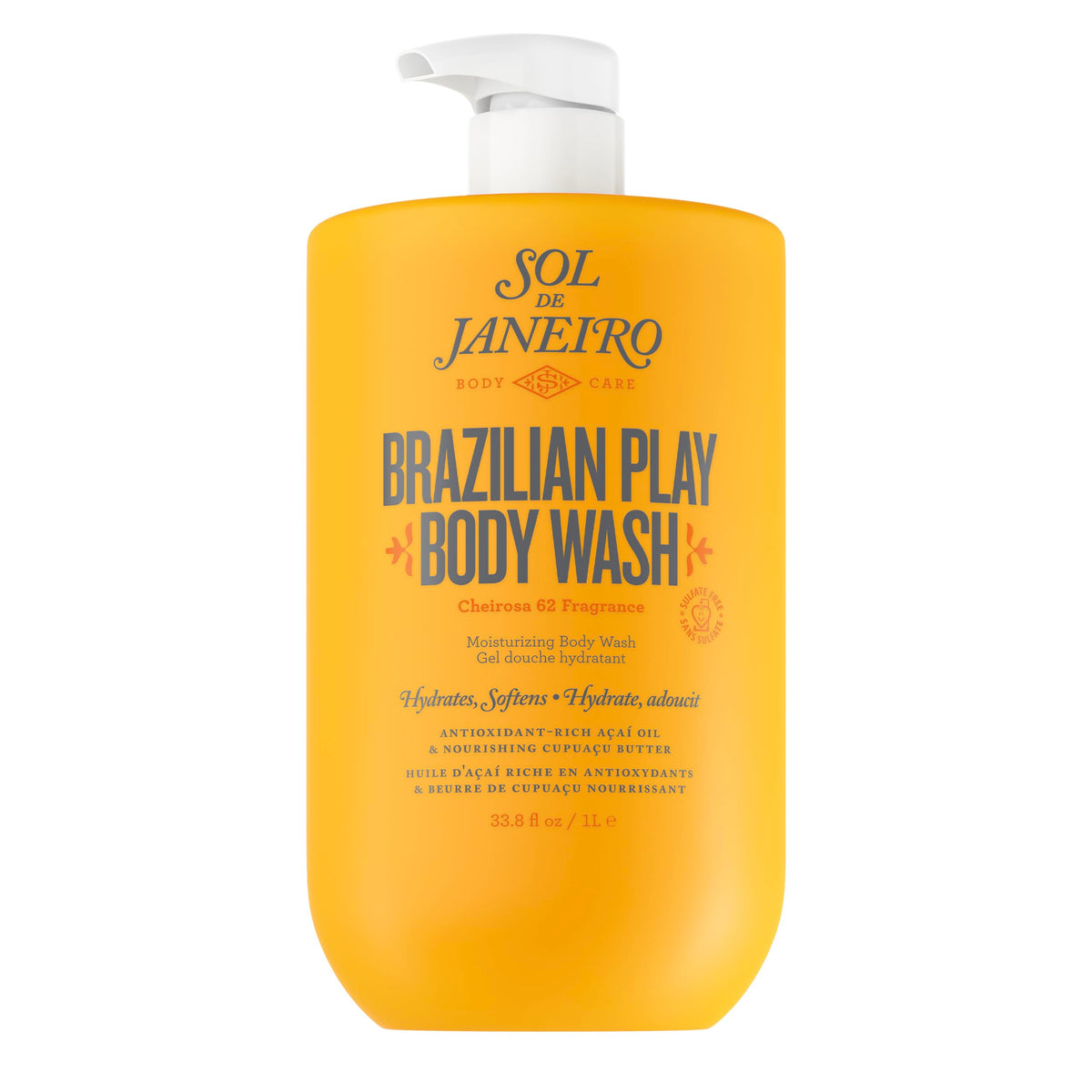 Sol de Janeiro Brazilian Play Body Wash bottle with pump for easy in-shower use