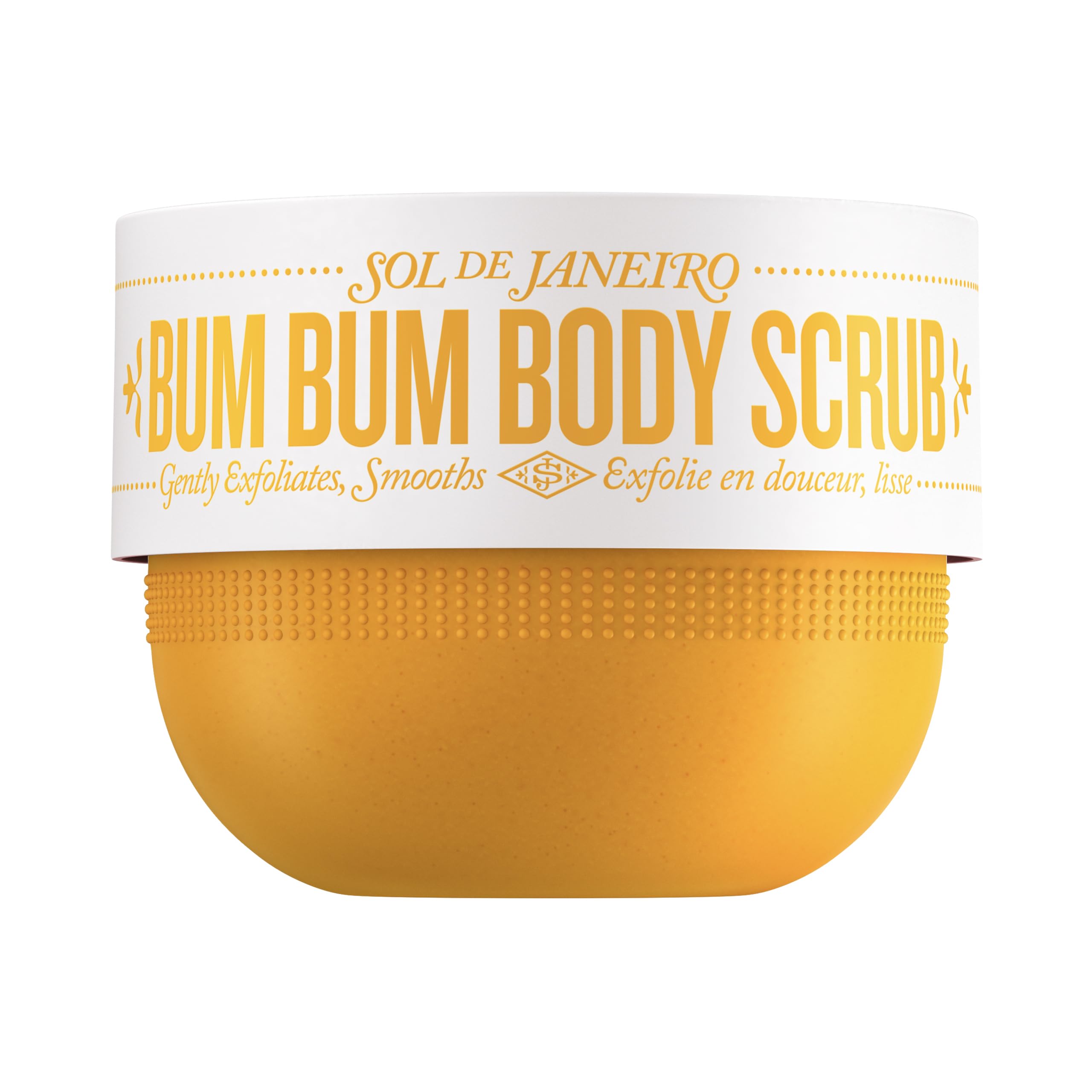 Sol de Janeiro Bum Bum Body Scrub packaging shown for spa-like exfoliation and smooth skin