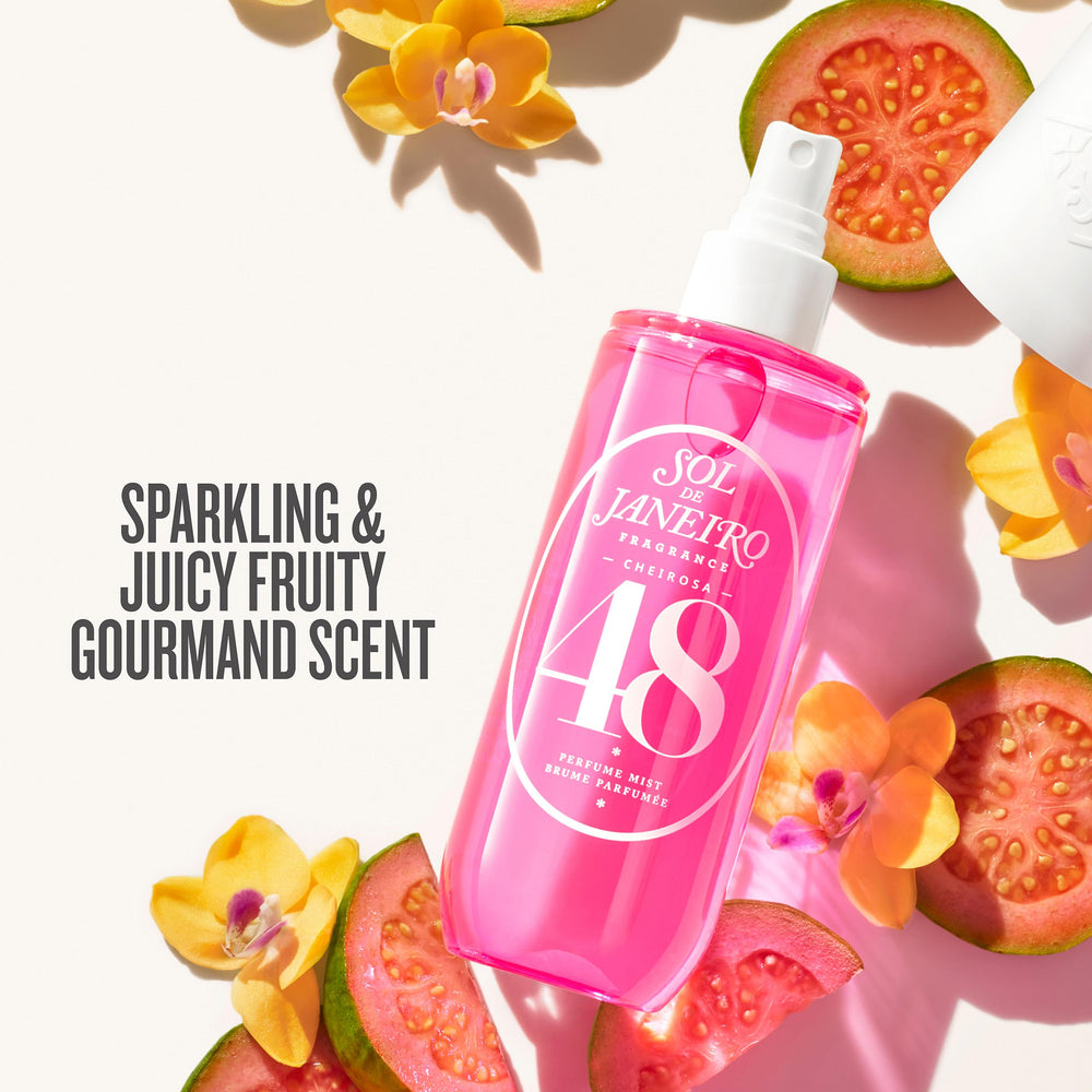 Cheirosa 48 top notes guava and coconut for a tropical feel.