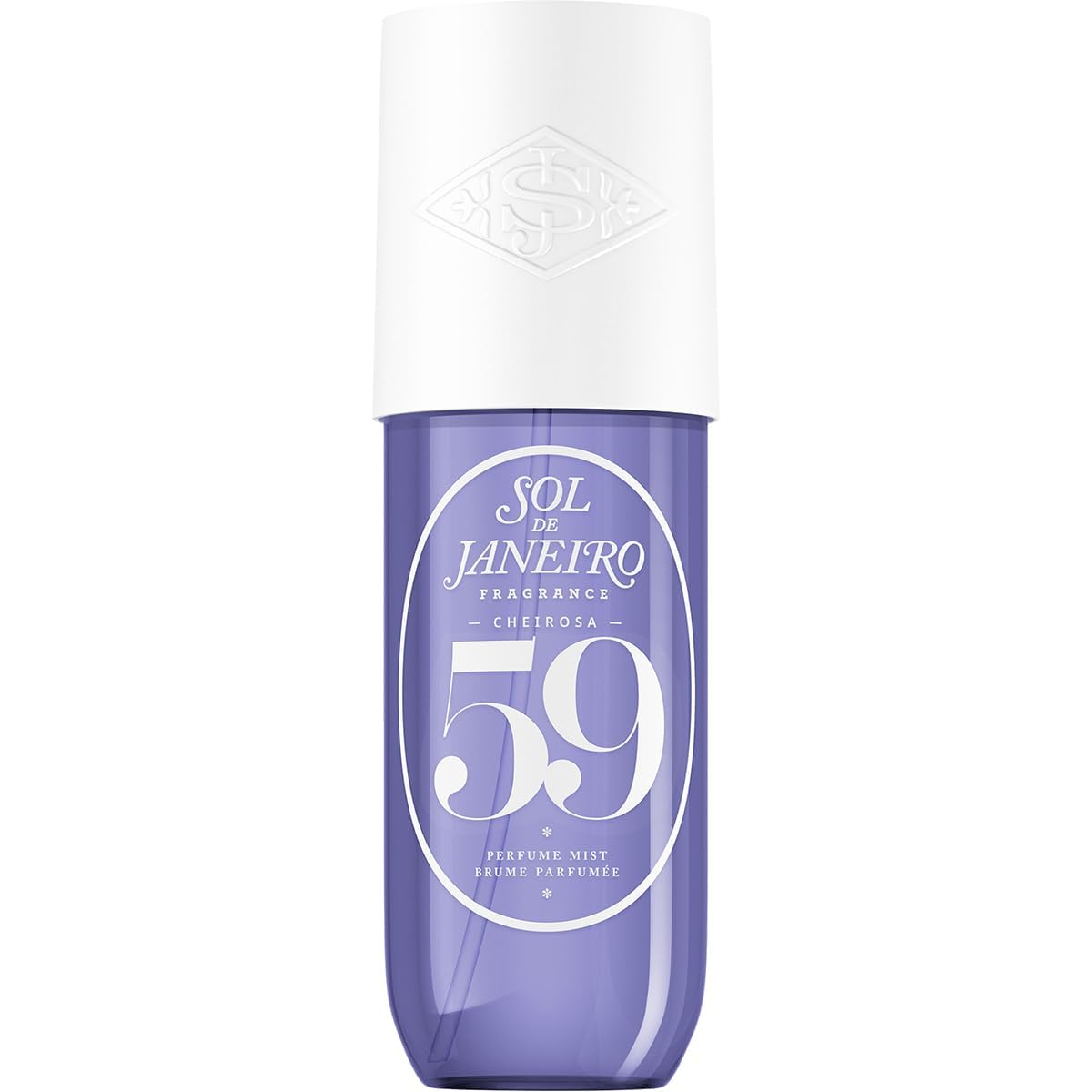 Sol de Janeiro Cheirosa 59 bottle-front view highlighting warm vanilla notes.