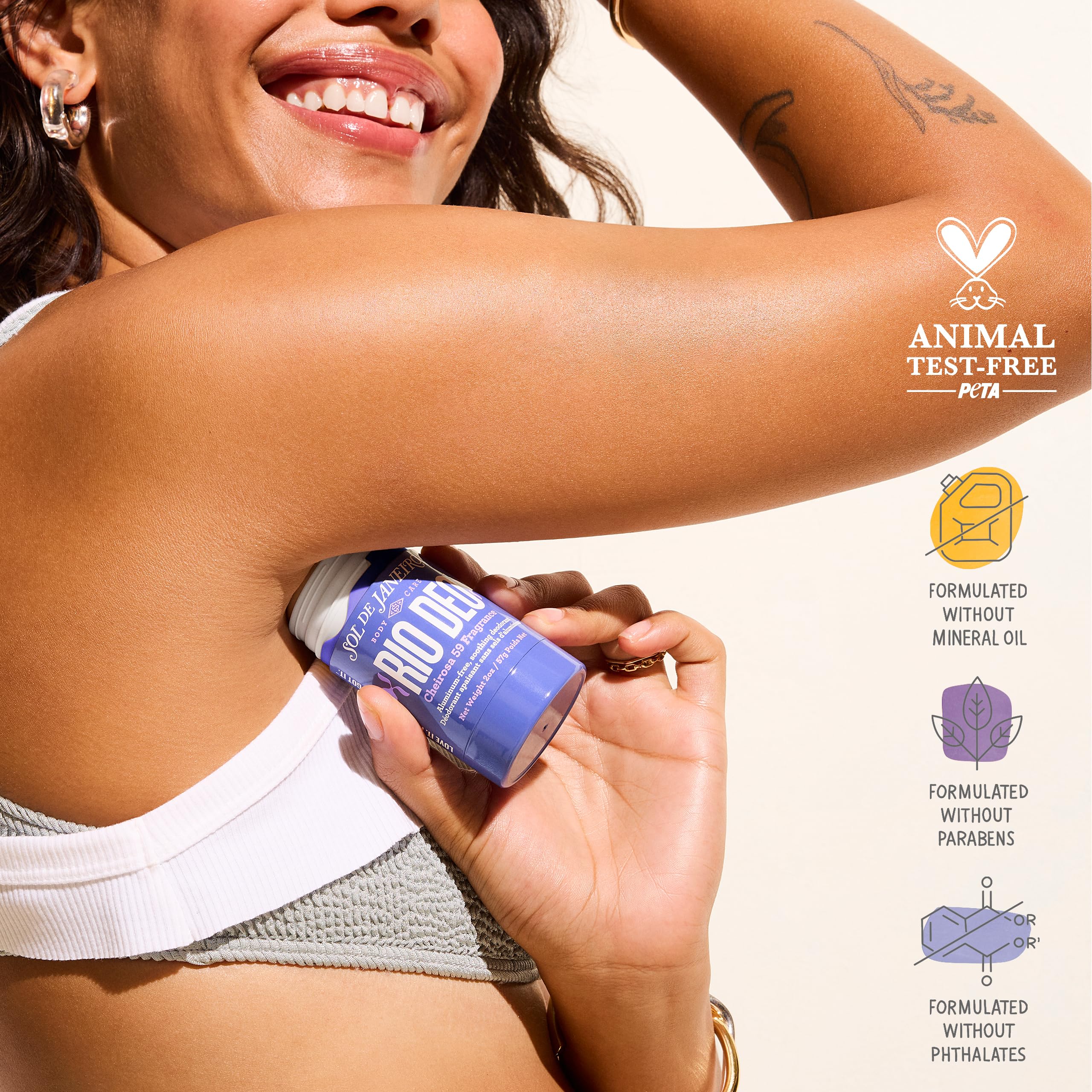 Sol de Janeiro Cheirosa 59 envase reutilizable para recargas sostenibles.