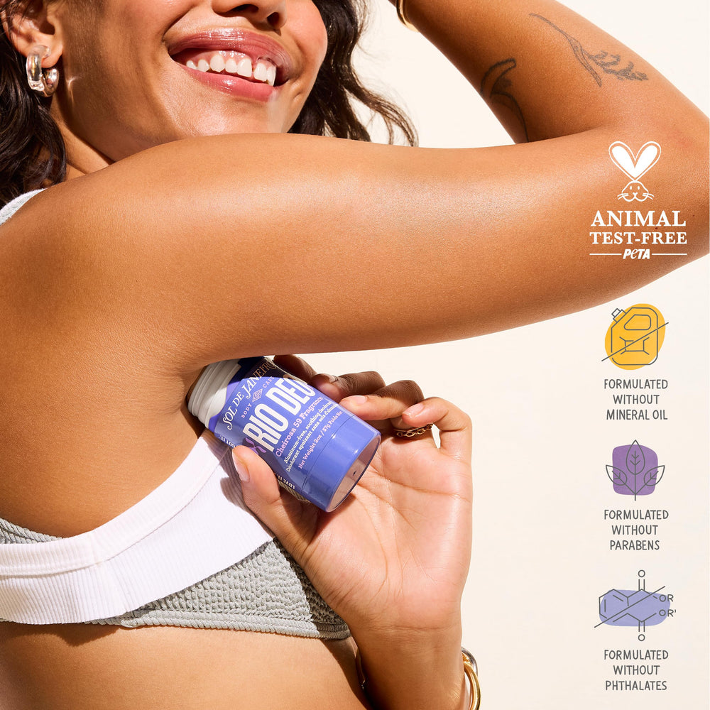 Sol de Janeiro Cheirosa 59 envase reutilizable para recargas sostenibles.