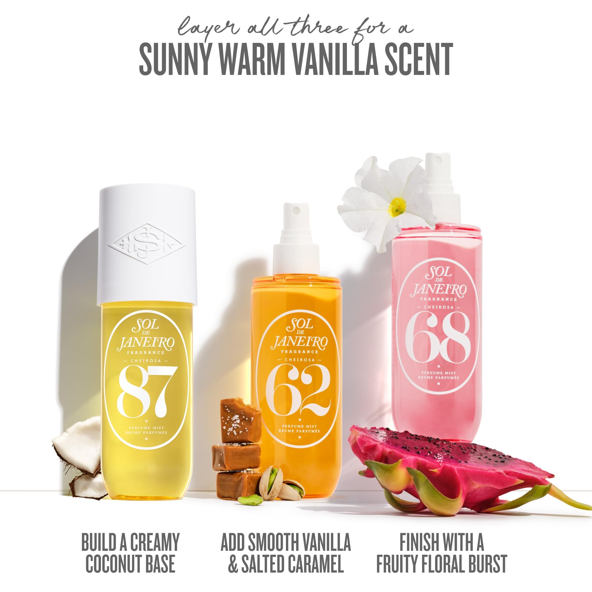 Sol de Janeiro Cheirosa 87 Rio Radiance hair and body mist in action.