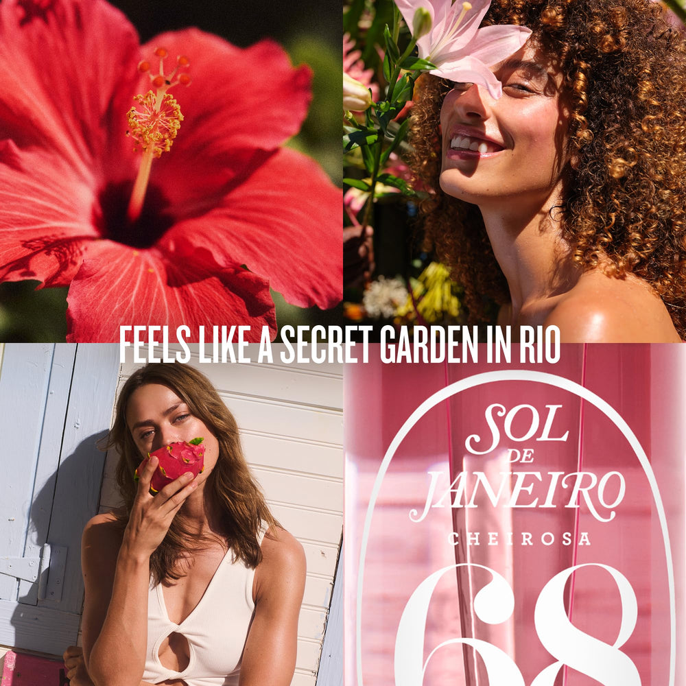 Sol de Janeiro Cheirosa mist ingredients visual highlighting luxury aroma.