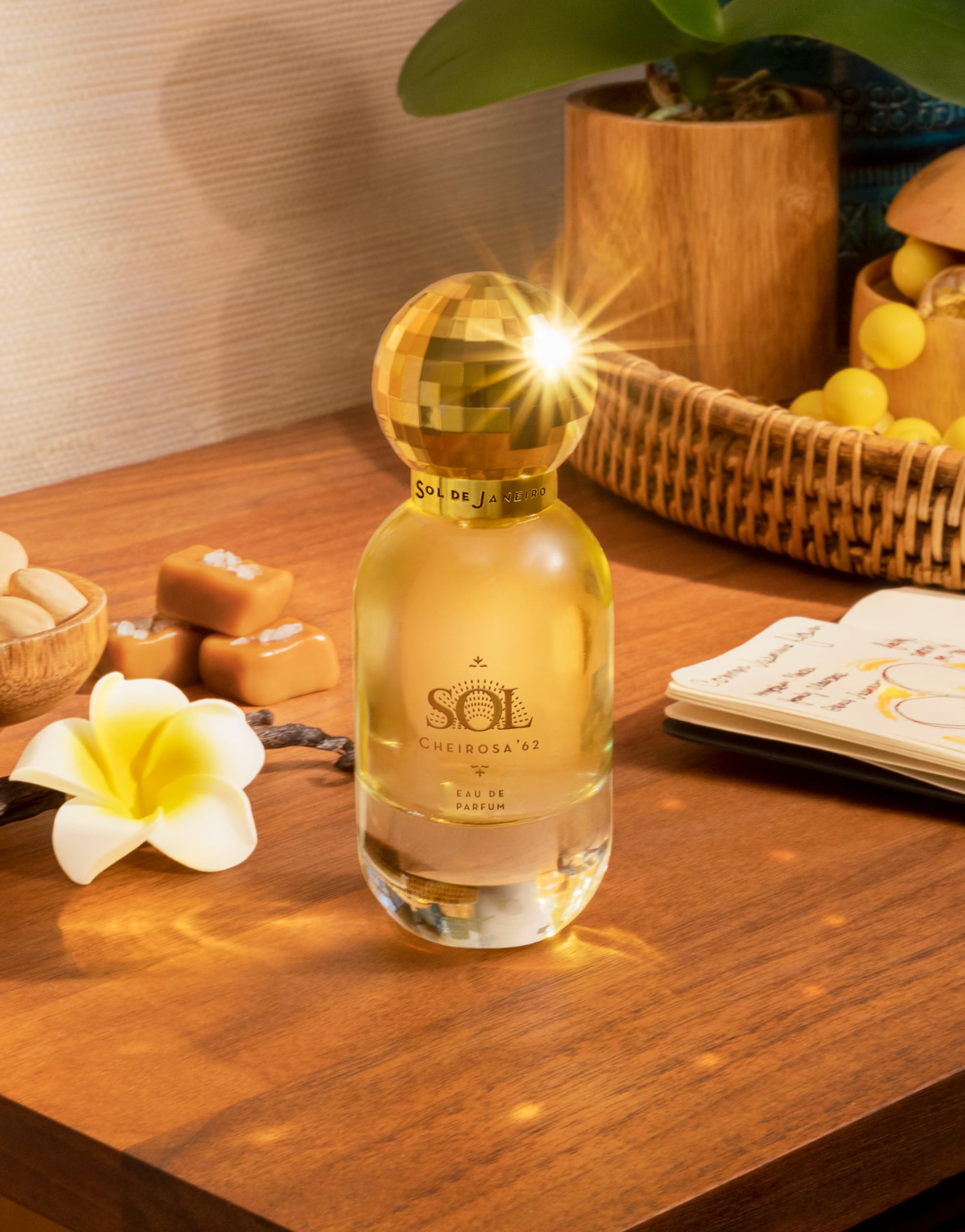 Sol de Janeiro Cheirosa 62 spray action shot illustrating long-lasting scent potential