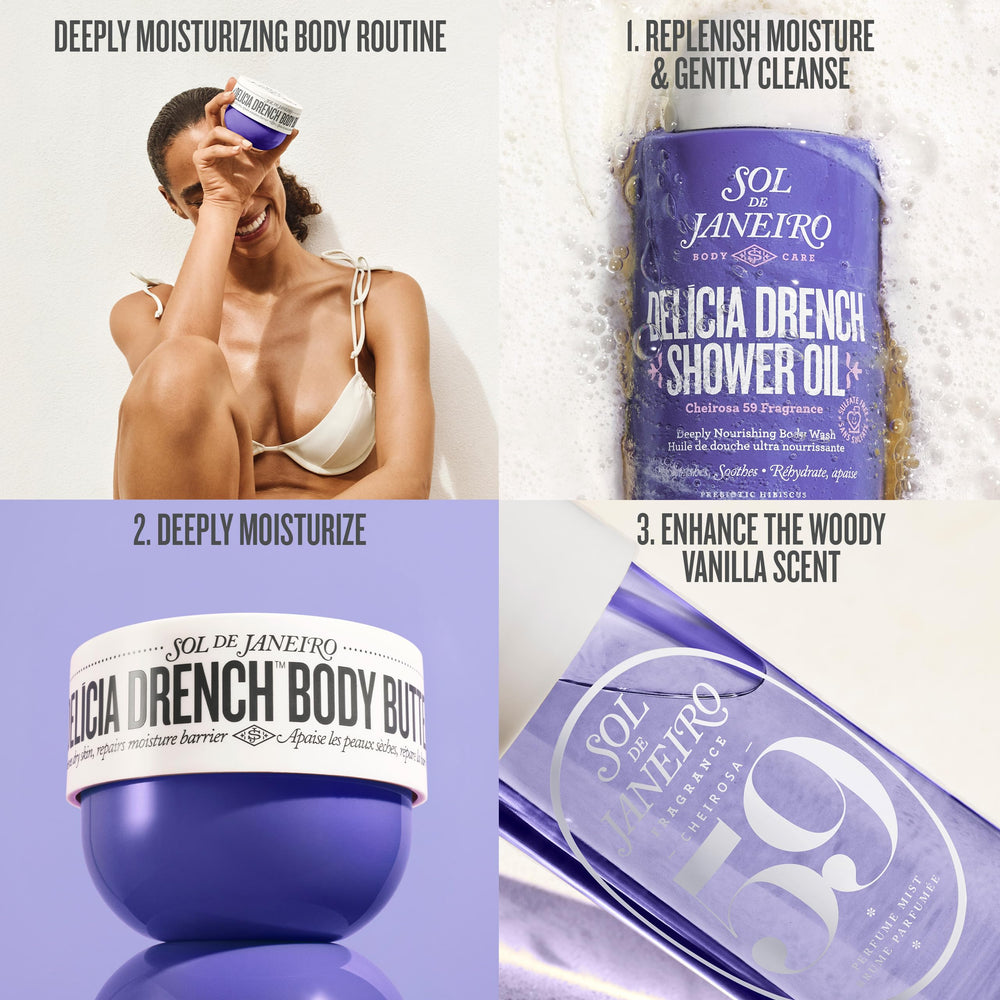 Sol de Janeiro Delicia Drench microbiome-friendly formula with hibiscus prebiotic nourishment