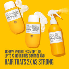 Sol de Janeiro Frizz-Control bottle demonstrates 72-hour frizz defense.