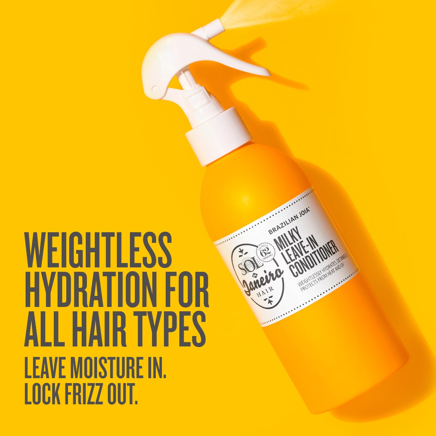 Sol de Janeiro Leave-In Dispense shown for easy, even styling prep.