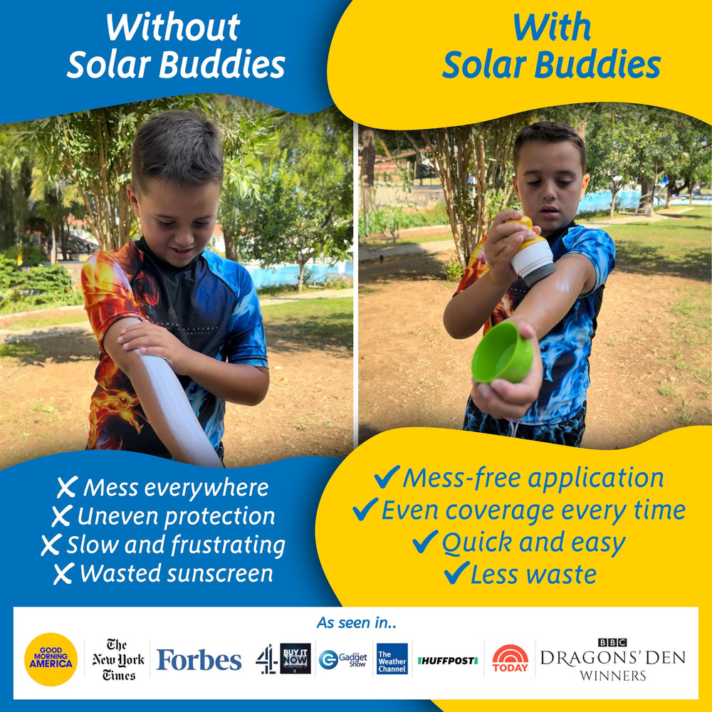 Solar Buddies 100 ml indicator on pink applicator for carry-on planning
