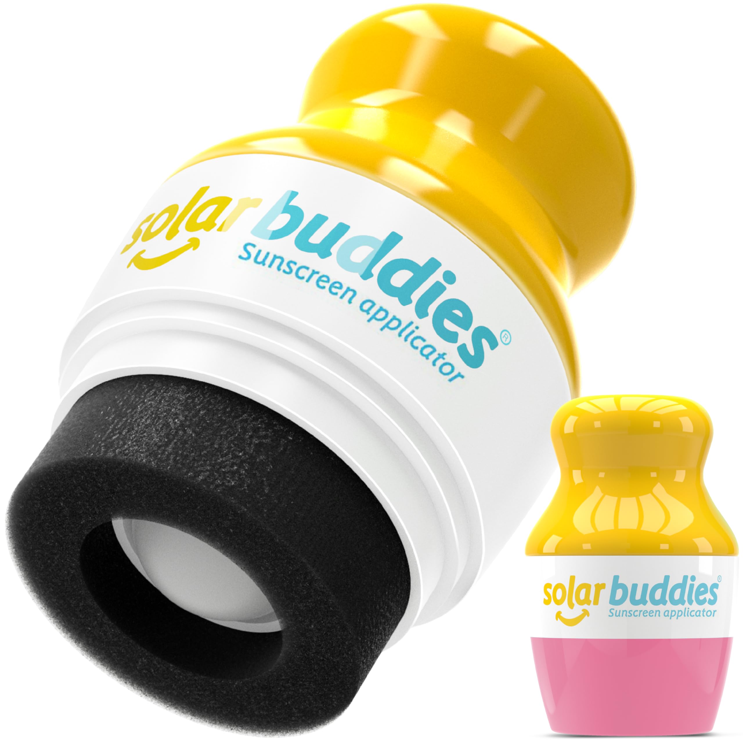 Solar Buddies sunscreen applicator pink roller for mess-free kids' sunscreen