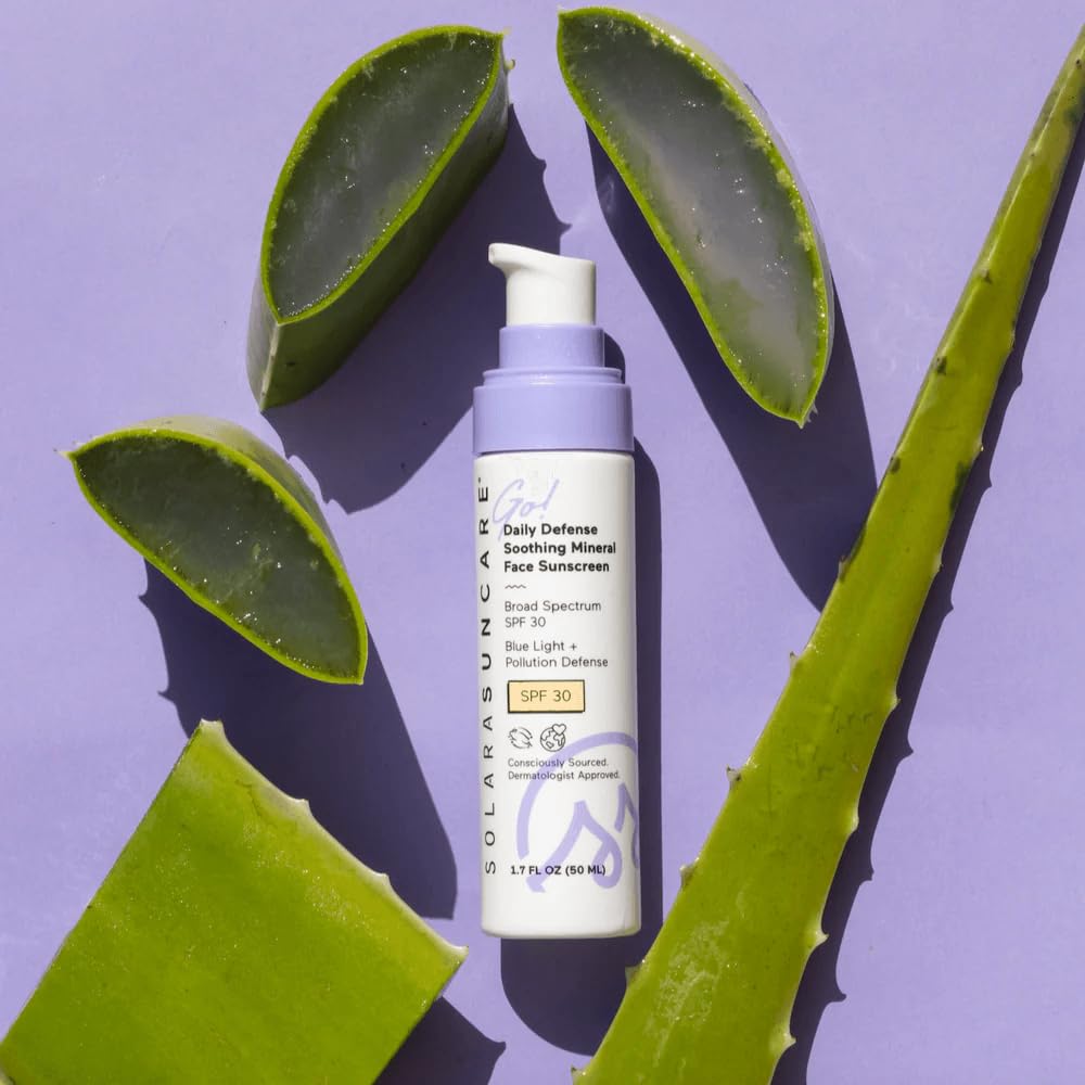 Solara Suncare Go! Daily Defense cream swirl showing even, makeup-ready texture on skin