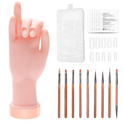 Solaradgy practice hand flexible bend for lifelike nail art practice.