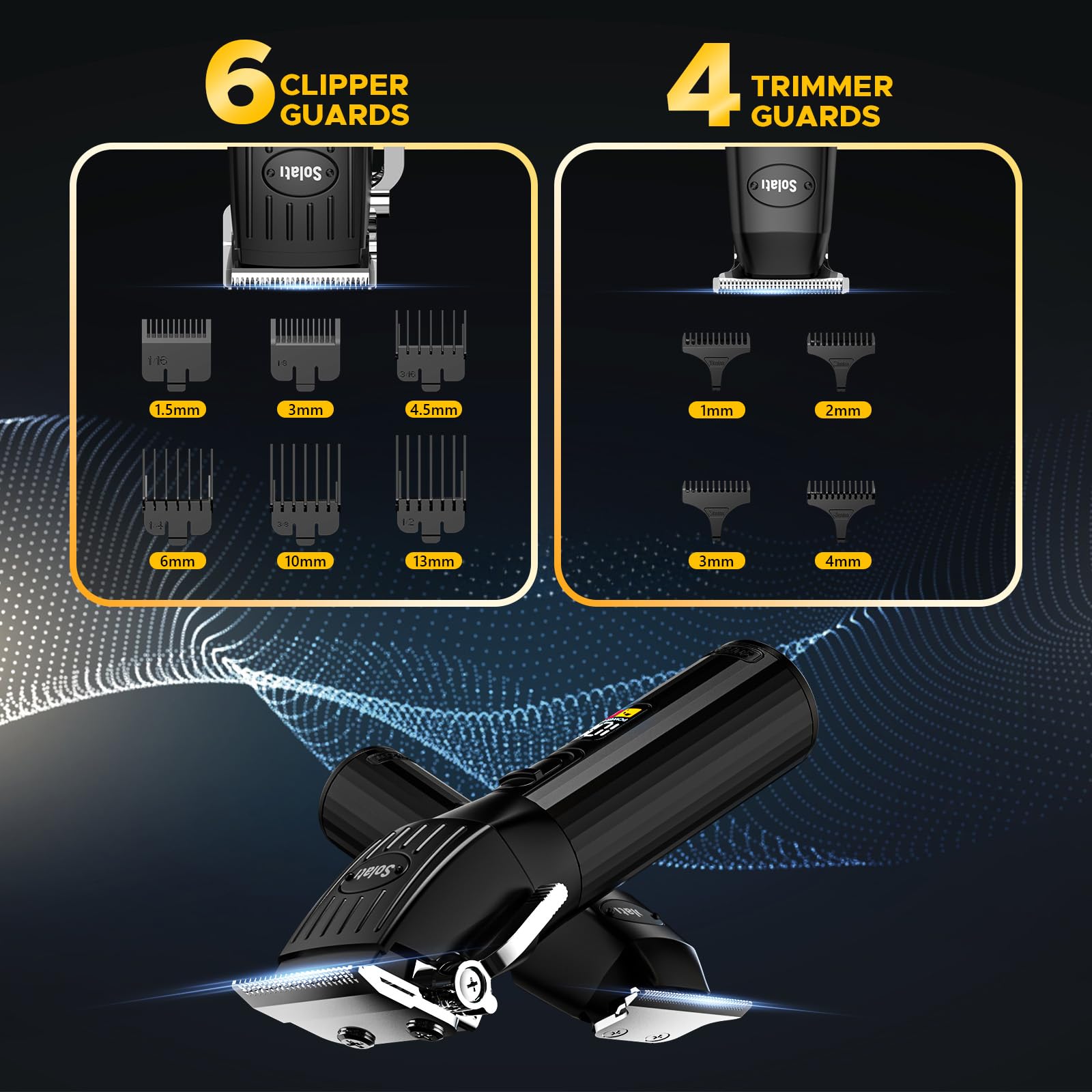 Solati haircutting clipper in use delivering smooth cuts across textures